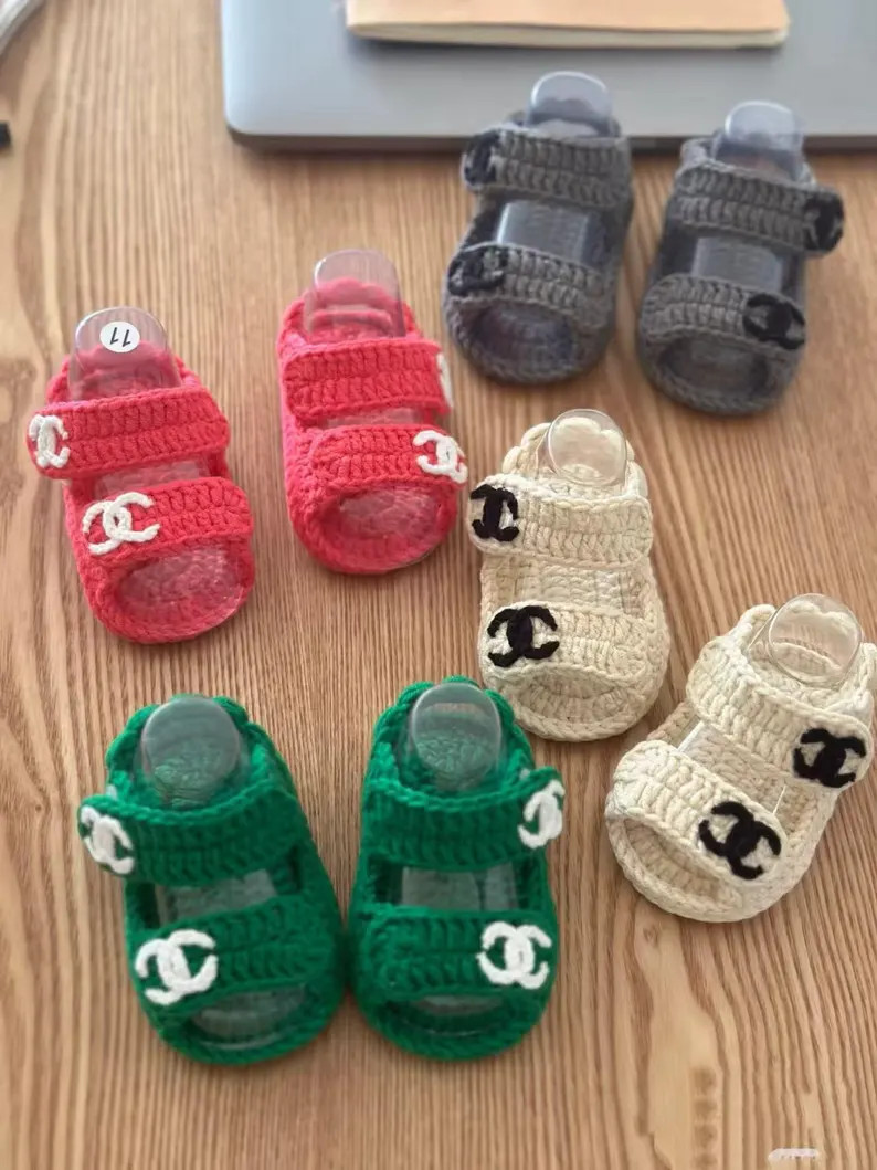 Handmade Crochet Baby Sandals, Cotton Crib Shoes, Indoor Slippers, Photo Prop, Multiple Colors | Etsy (Global)
