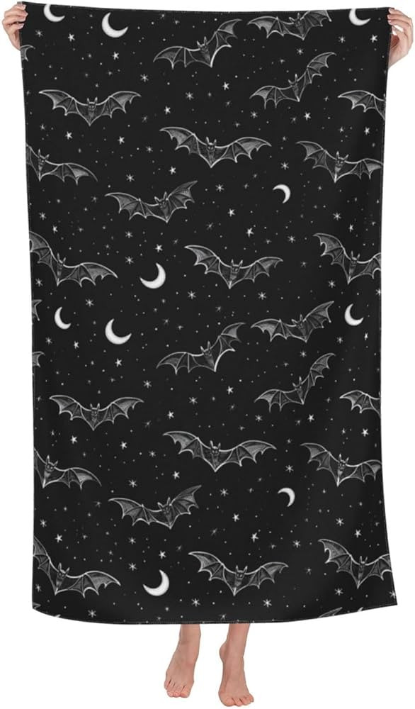 Gothic Bat Moon Beach Towel \u2013 Lightweight Soft Absorbent Microfiber Bath Towels for Beach, P... | Amazon (US)