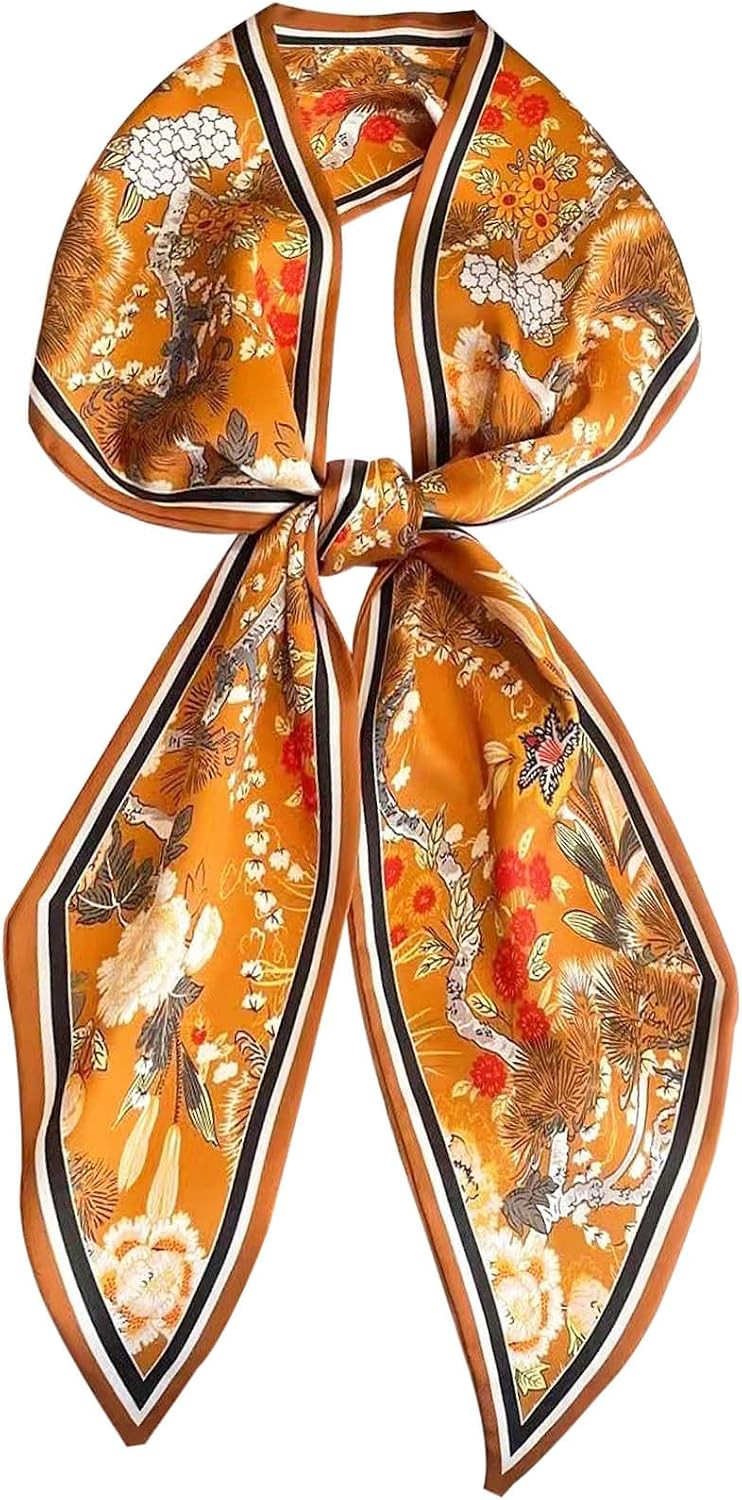 Hioyiwse Head Scarf Hair Neck Scarves For Women Purse Bag Scarfs For Handbags Silky Long Thin Satin Headscarf Fashion | Amazon (US)