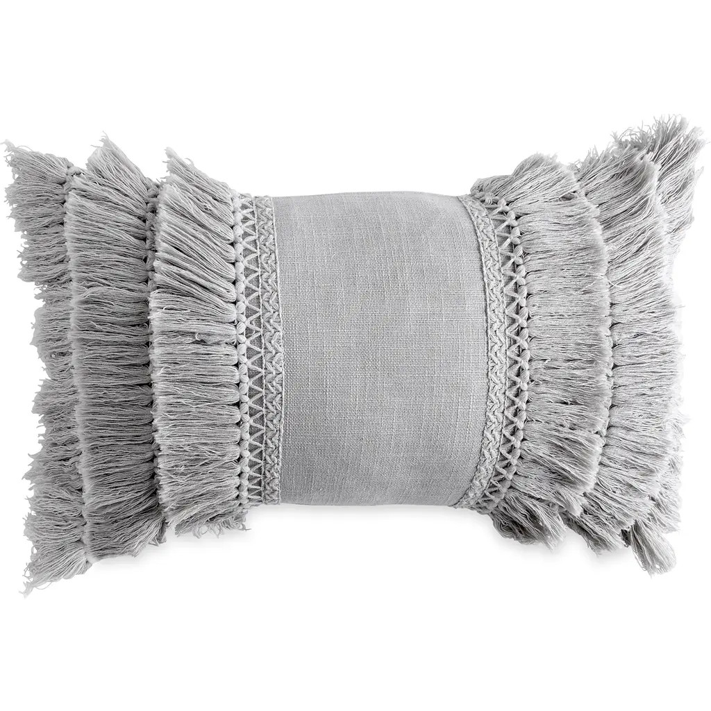 Peri Home Fringe Pillow in Grey at Nordstrom | Nordstrom