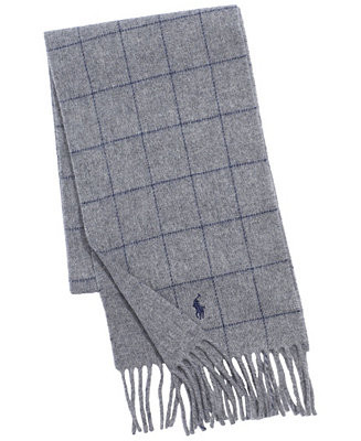 Men's Reversible Windowpane Scarf | Macy's