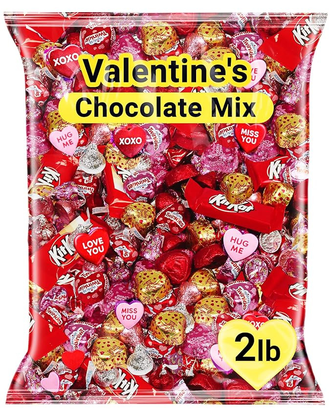 Valentines Day Chocolate Variety Pack, 2 Pounds Bulk Chocolate Candy Assortment For Sharing And E... | Amazon (US)