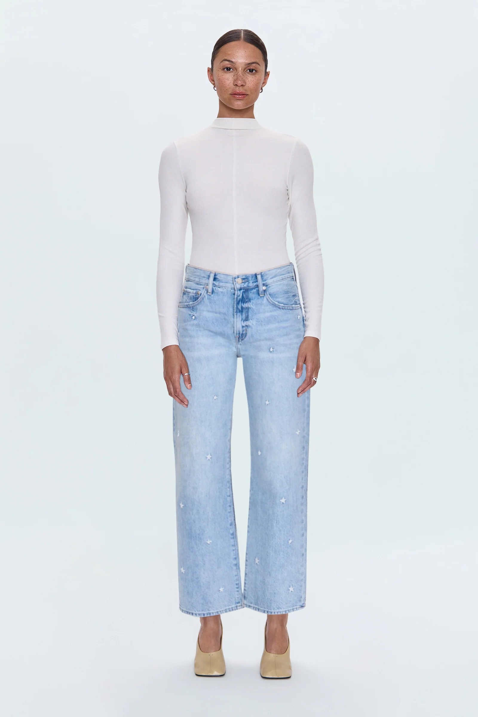 Lexi Mid Rise Bowed Straight - Stellar | Pistola Denim