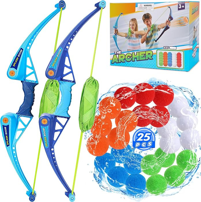 SUPER JOY Reusable Water Balloons Water Toys for Kids, 2 PCS Water Balls Bow Launcher With 25 Reu... | Amazon (US)