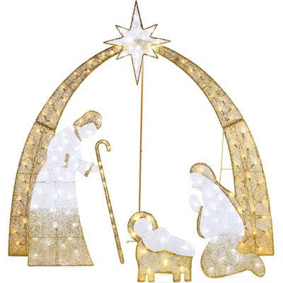 Best Choice Products 4.5ft Lighted 2D Christmas Nativity Scene Outdoor Yard Decor w/ 115 Twinkling LED Lights | Target