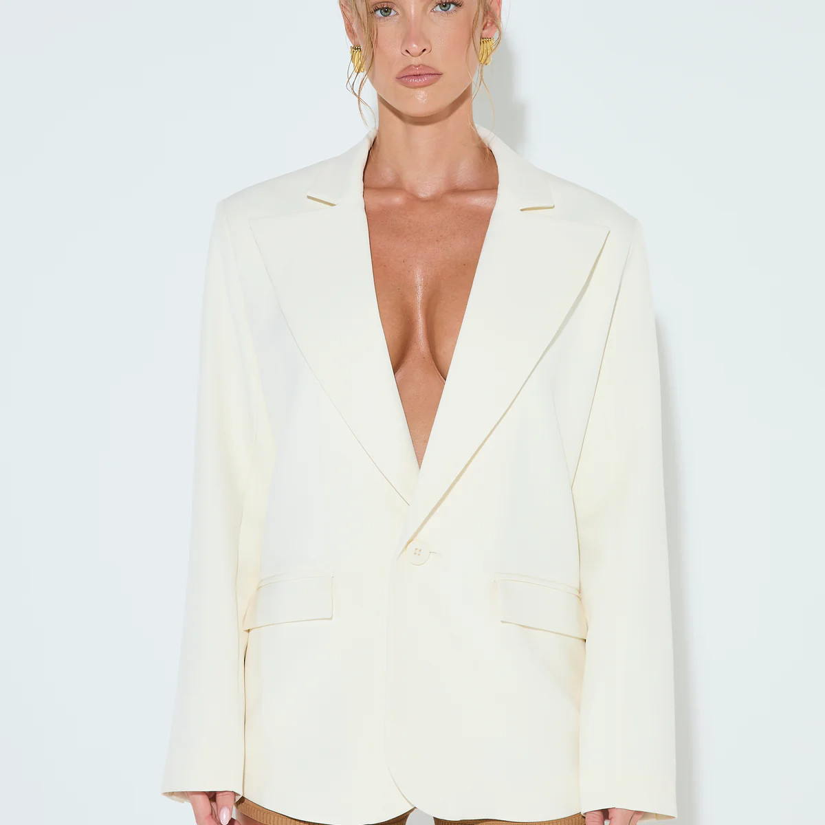 RAYE Cream Oversized Blazer | Noughts and Kisses