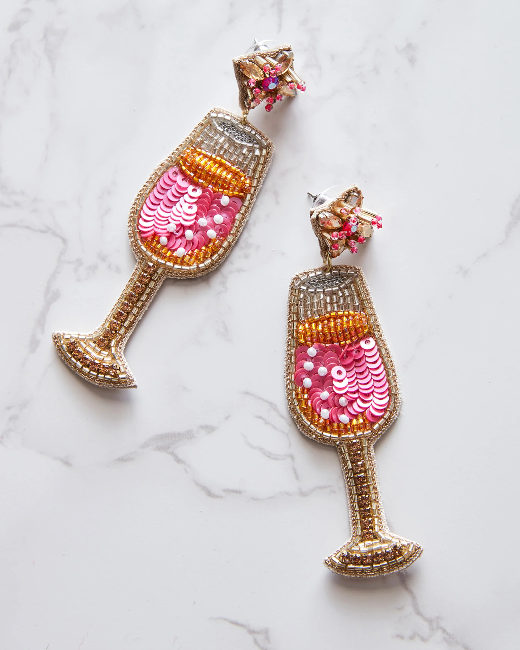 Pop The Bubbly - Beaded Earrings - Pink | Printfresh