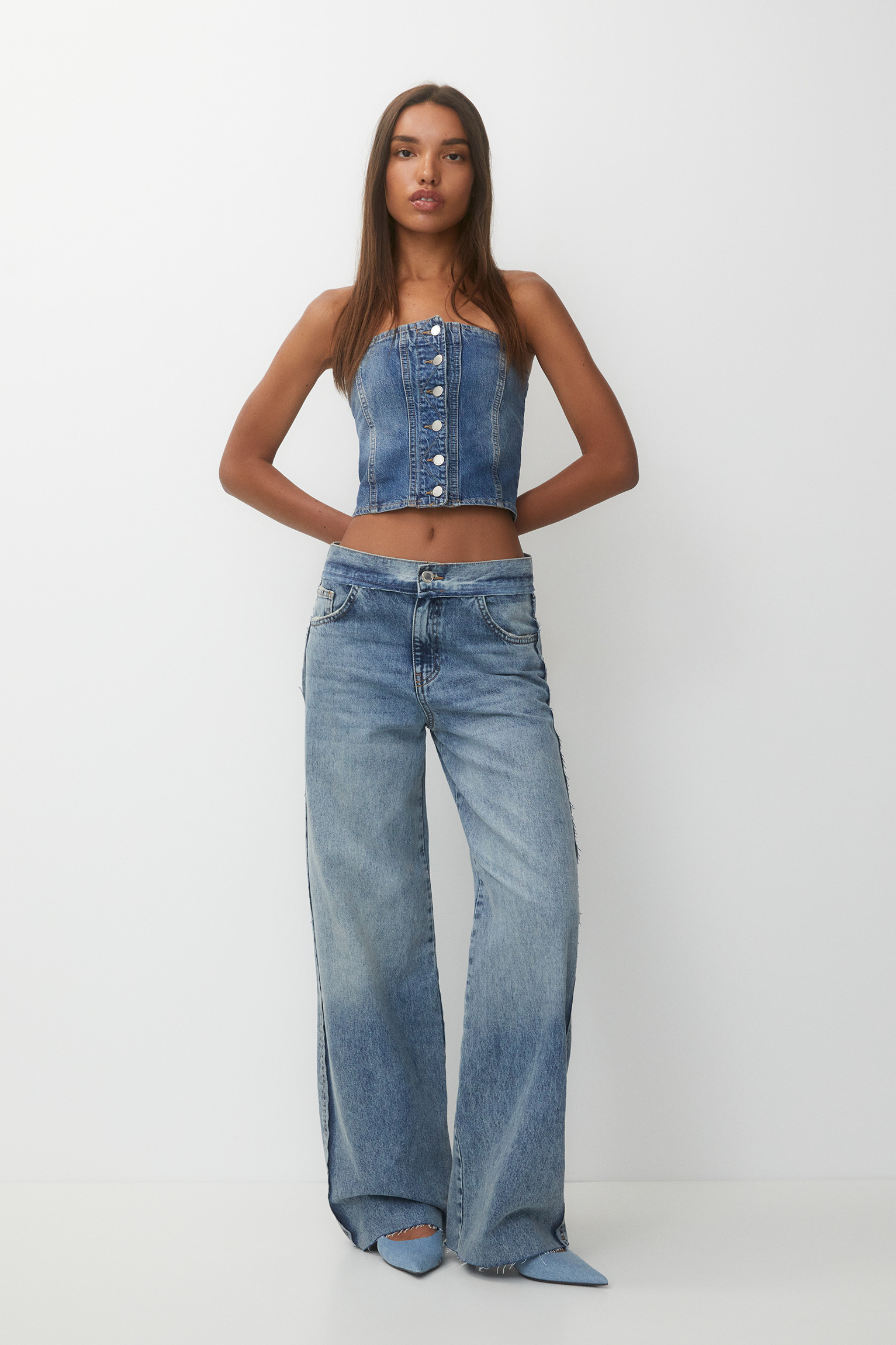 Baggy jeans met naaddetails | PULL and BEAR NL