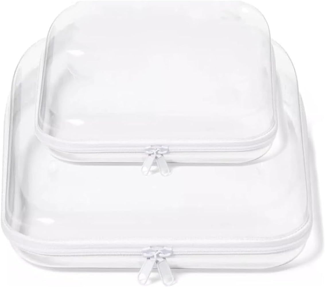Double Zippered Hard Pouch, Hard Plastic Zipper Case, Zipper Hard Bag Box Toy Box, Clear Cosmetic... | Amazon (US)