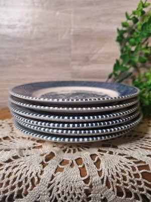 Set of 6 Vintage Blue Currier & Ives Bread Plates, 6 1/4" diam,French... | eBay US