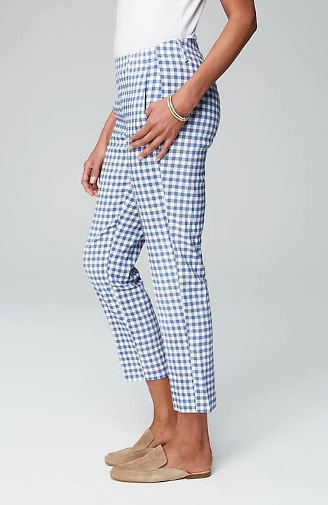 Pintucked Linen-Stretch Slim-Leg Pants | J. Jill