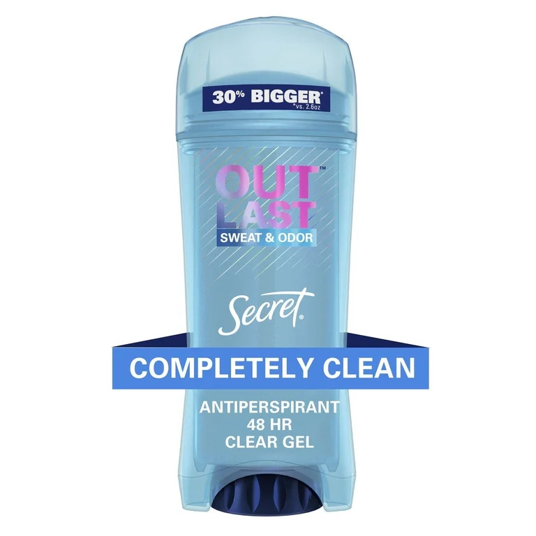 Secret Outlast Clear Gel Antiperspirant Deodorant for Women Completely Clean, 3.4 oz | Walmart (US)