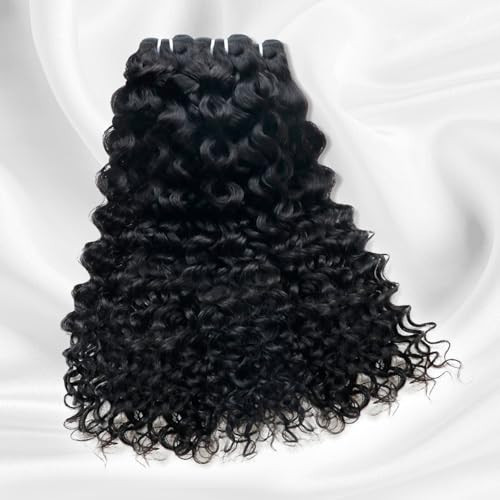 Raw Curly Human Hair Bundles 16 Inch 15A Double Weft Water Wave Burmese Curly Bundles Human Hair 100% Unprocessed Brazilian Virgin Hair one Deals Human Hair Extensions Natural Black | Amazon (US)