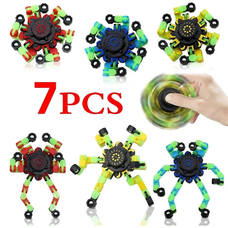 Transformable Fidget Spinner Glow in The Dark Fidget Toy,7pcs Sensory Toy | Walmart (US)