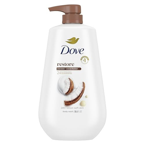Dove Body Wash with Pump Restore Coconut & Cocoa Butter for 24hr Lotion-Soft Skin Moisturizing Skin Cleanser with No Sulfates No Parabens 30.6 Oz | Amazon (US)