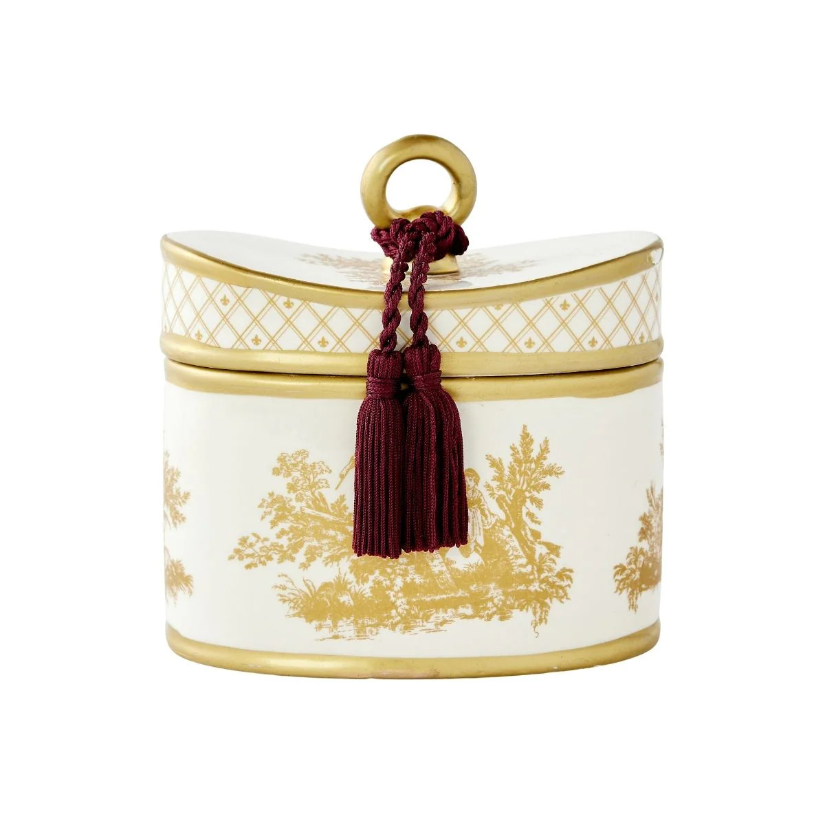 Japanese Quince Classic Toile Ceramic Two-Wick Candle | Caitlin Wilson Design