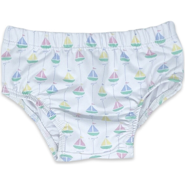 Swim Print Diaper Cover, Seaside Sailboat | Maisonette