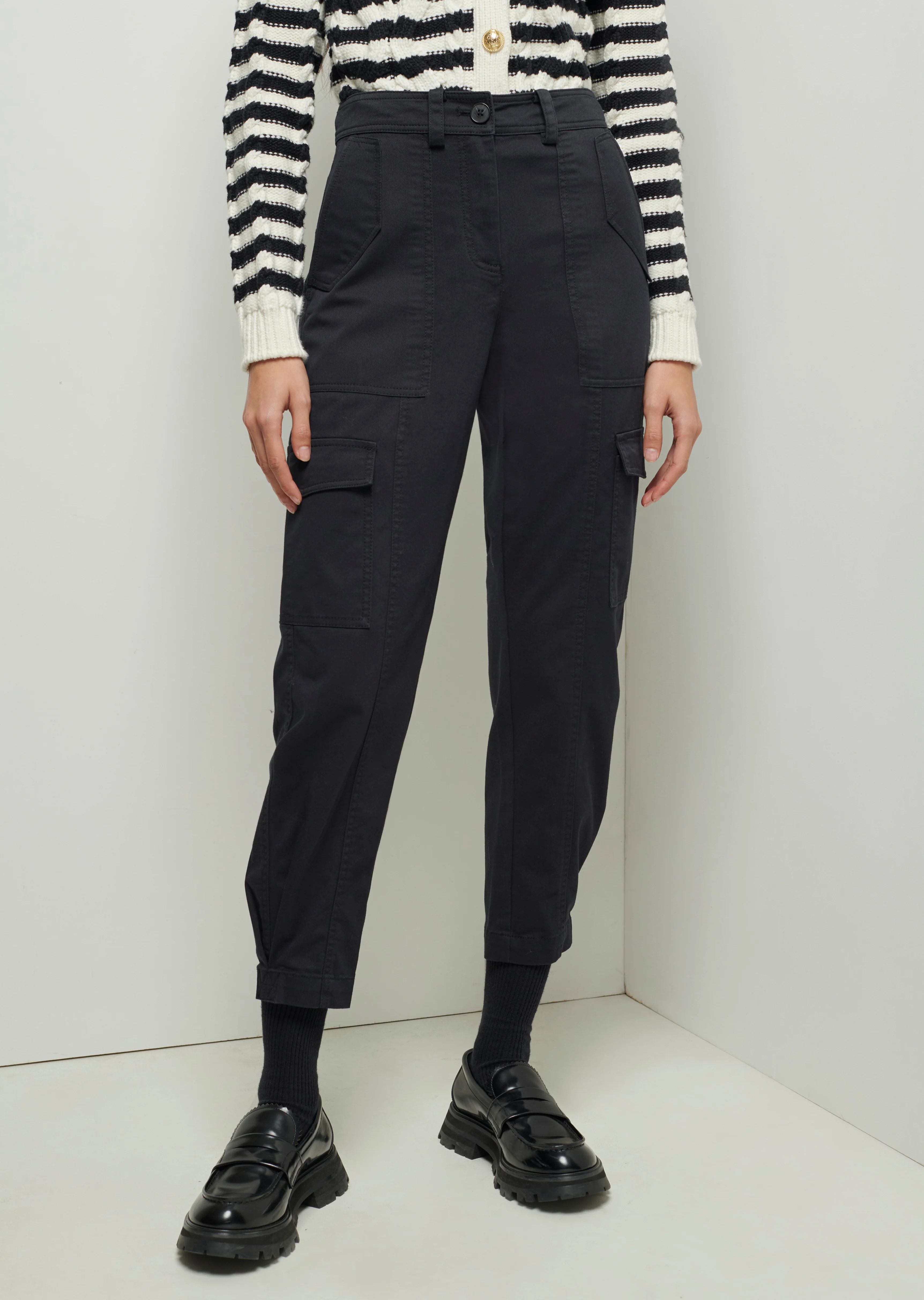 Elian Black Utility Pant - Essentials | Derek Lam 10 Crosby | Derek Lam