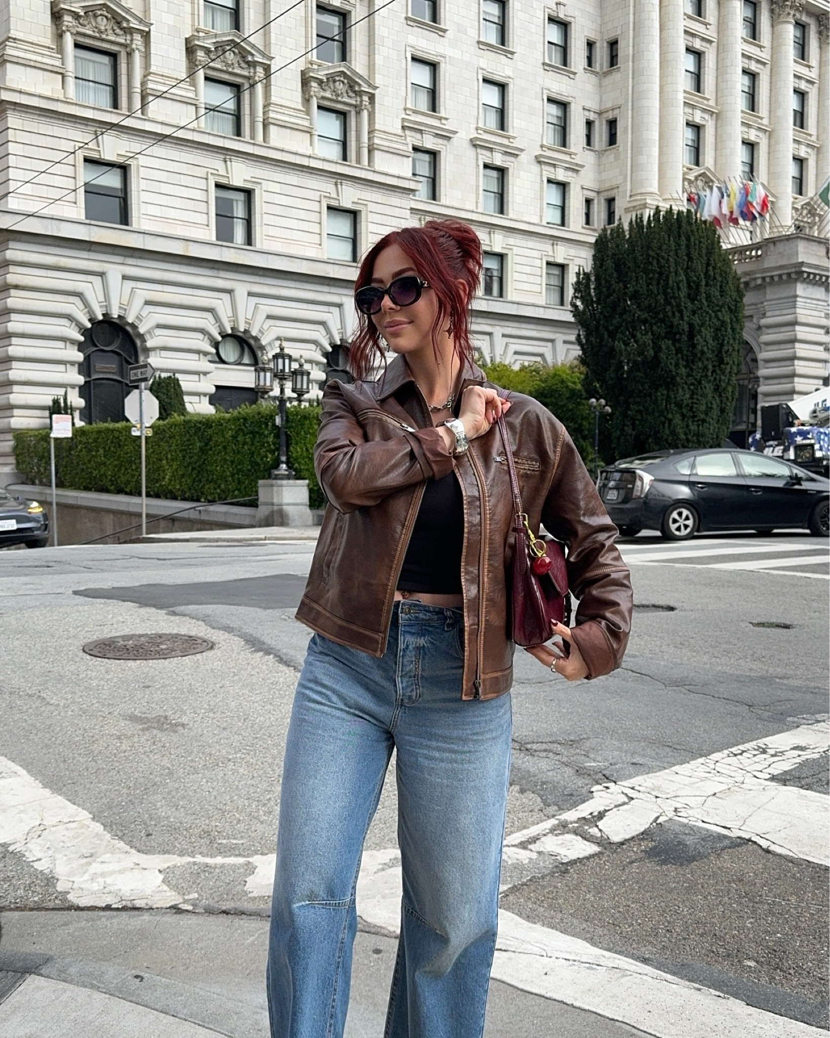 autumn jacket idea for warmer days where a big coat isn’t needed ❤️🍒