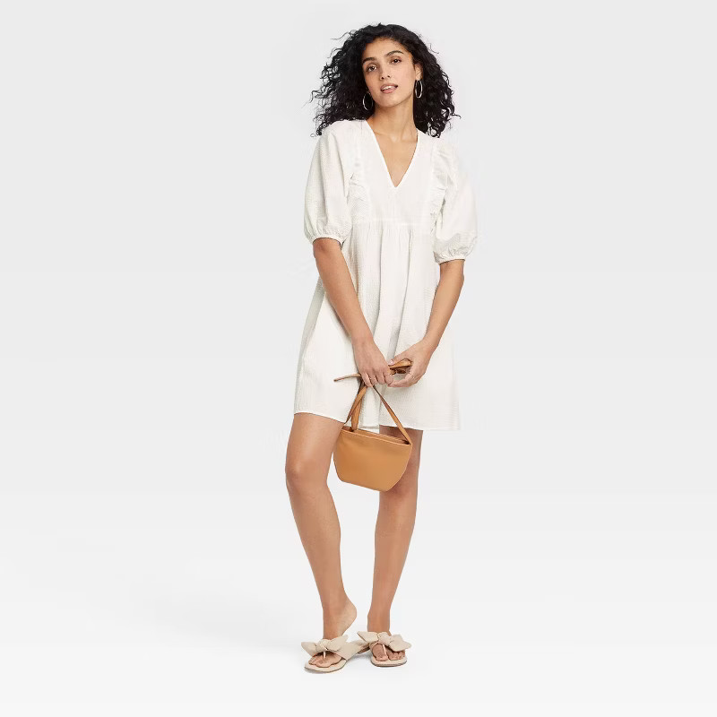 Women's Puff Short Sleeve Dress - A New Day™ | Target