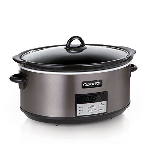 Crock-Pot Large 8-Quart Programmable Slow Cooker with Auto Warm Setting, Black Stainless Steel (P... | Amazon (US)