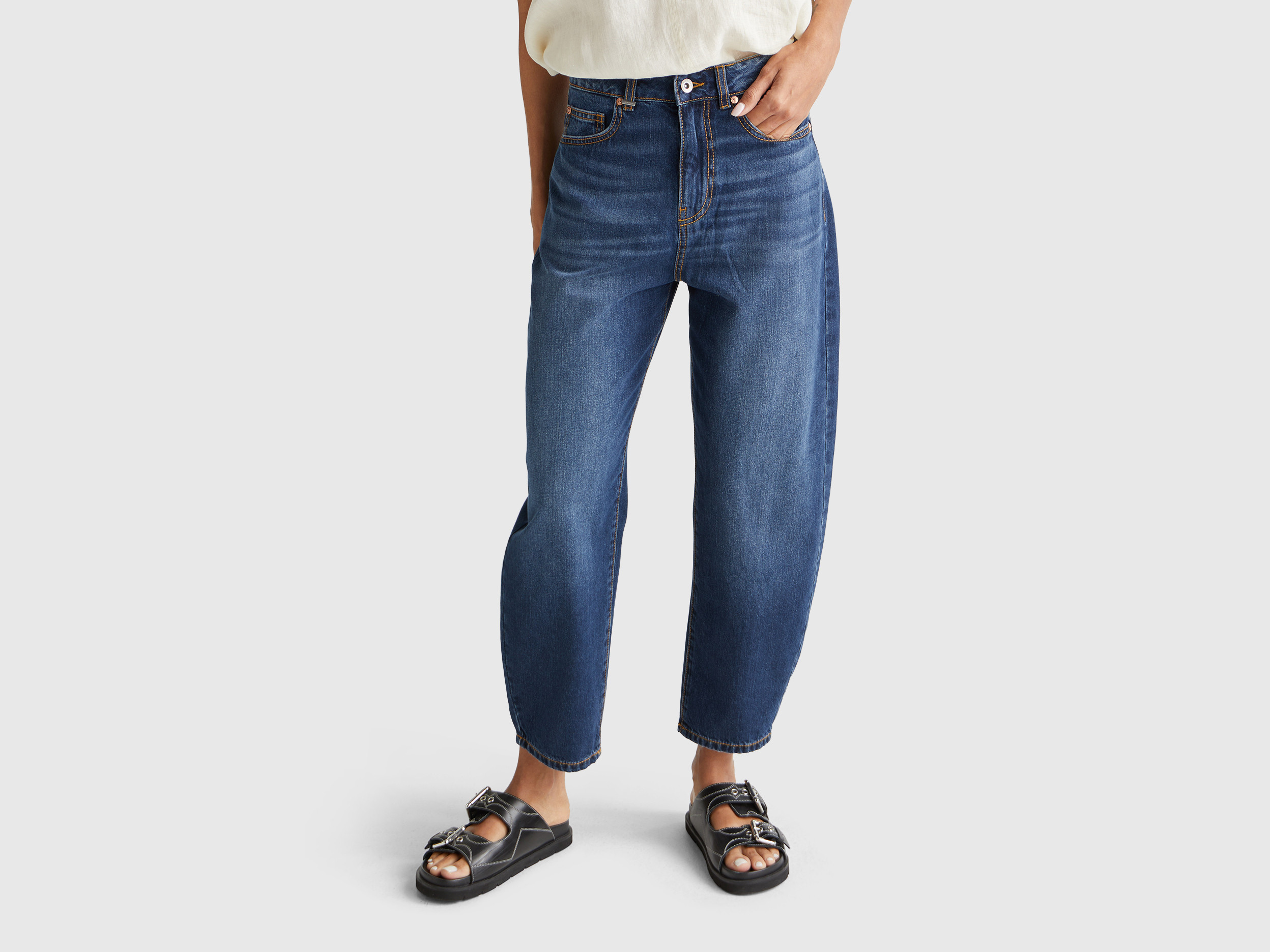 Jeans balloon fit - Blu Scuro | Benetton | Benetton (EU)