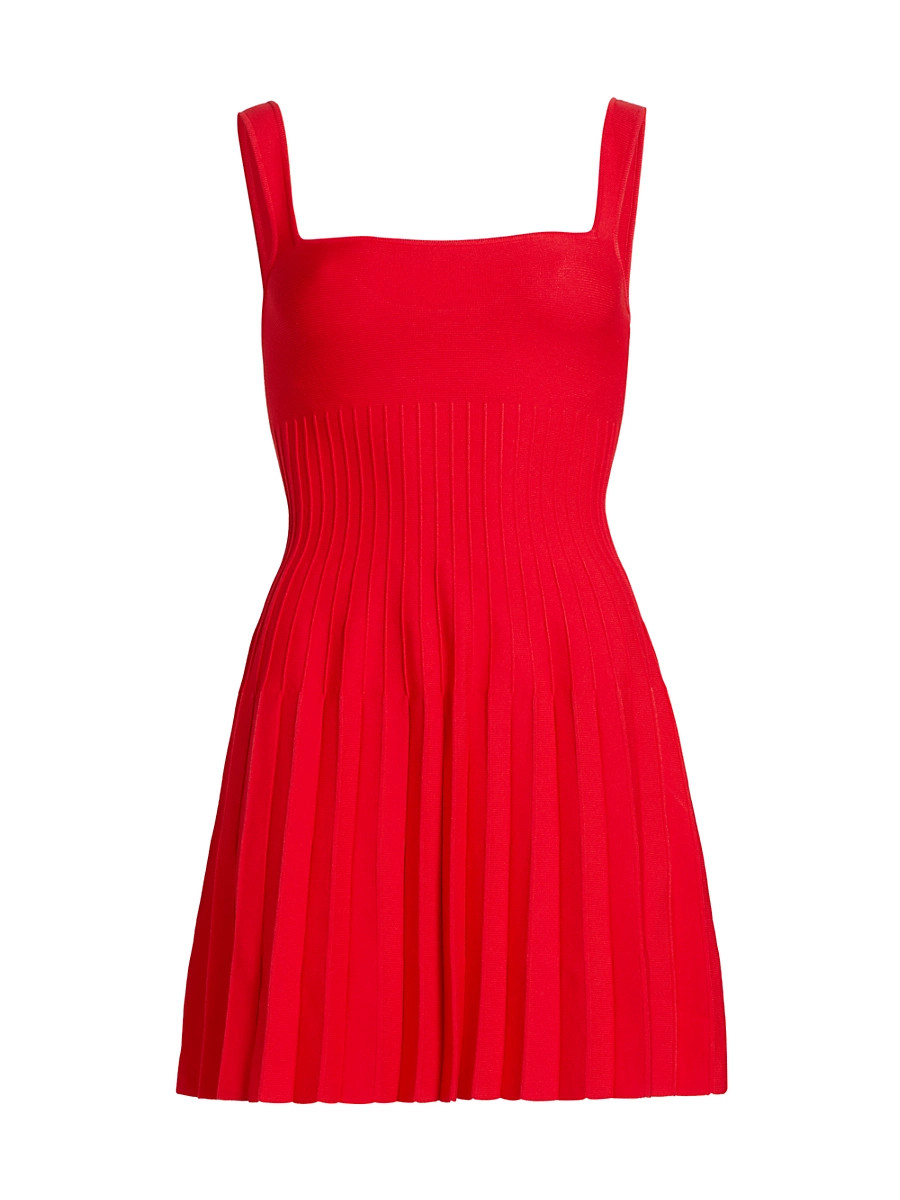 Women's Ellison Pleated Knit Minidress - Red Rose - Size XL | Saks Fifth Avenue
