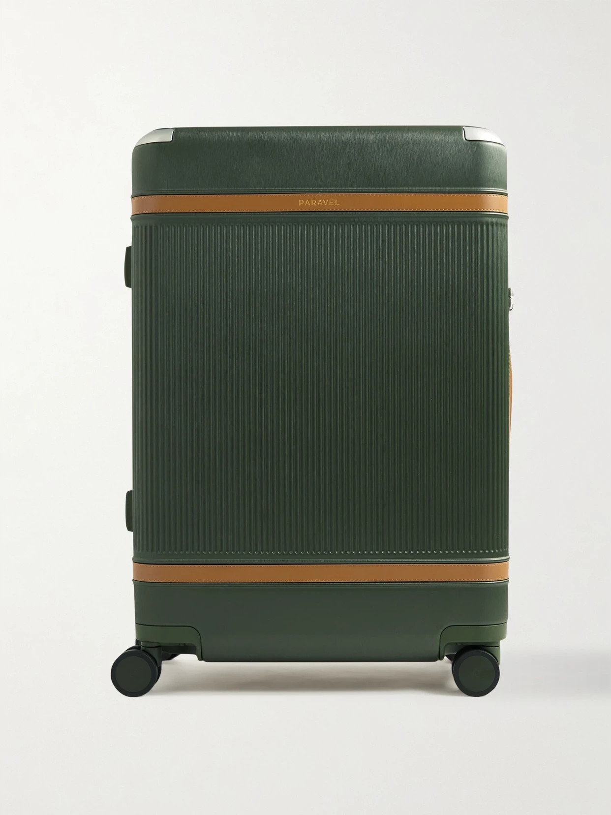 Paravel - Aviator Grand Vegan Leather-trimmed Recycled-hardshell Suitcase - Green | NET-A-PORTER (US)