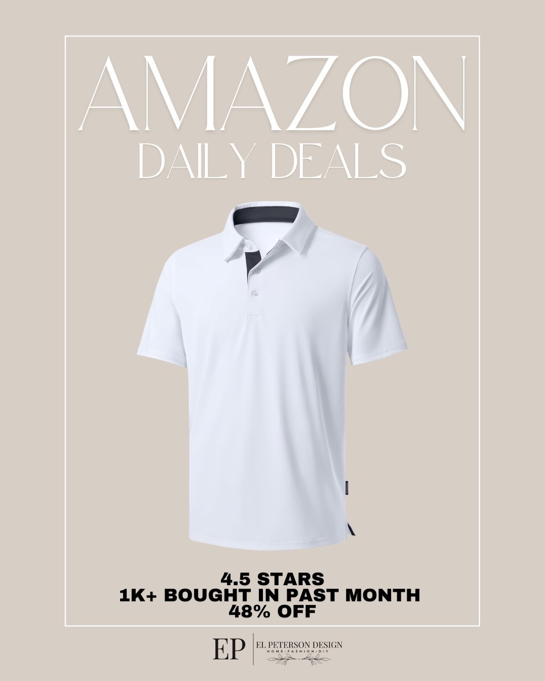 Amazon Daily Deals
Men polo shirt

#LTKSaleAlert