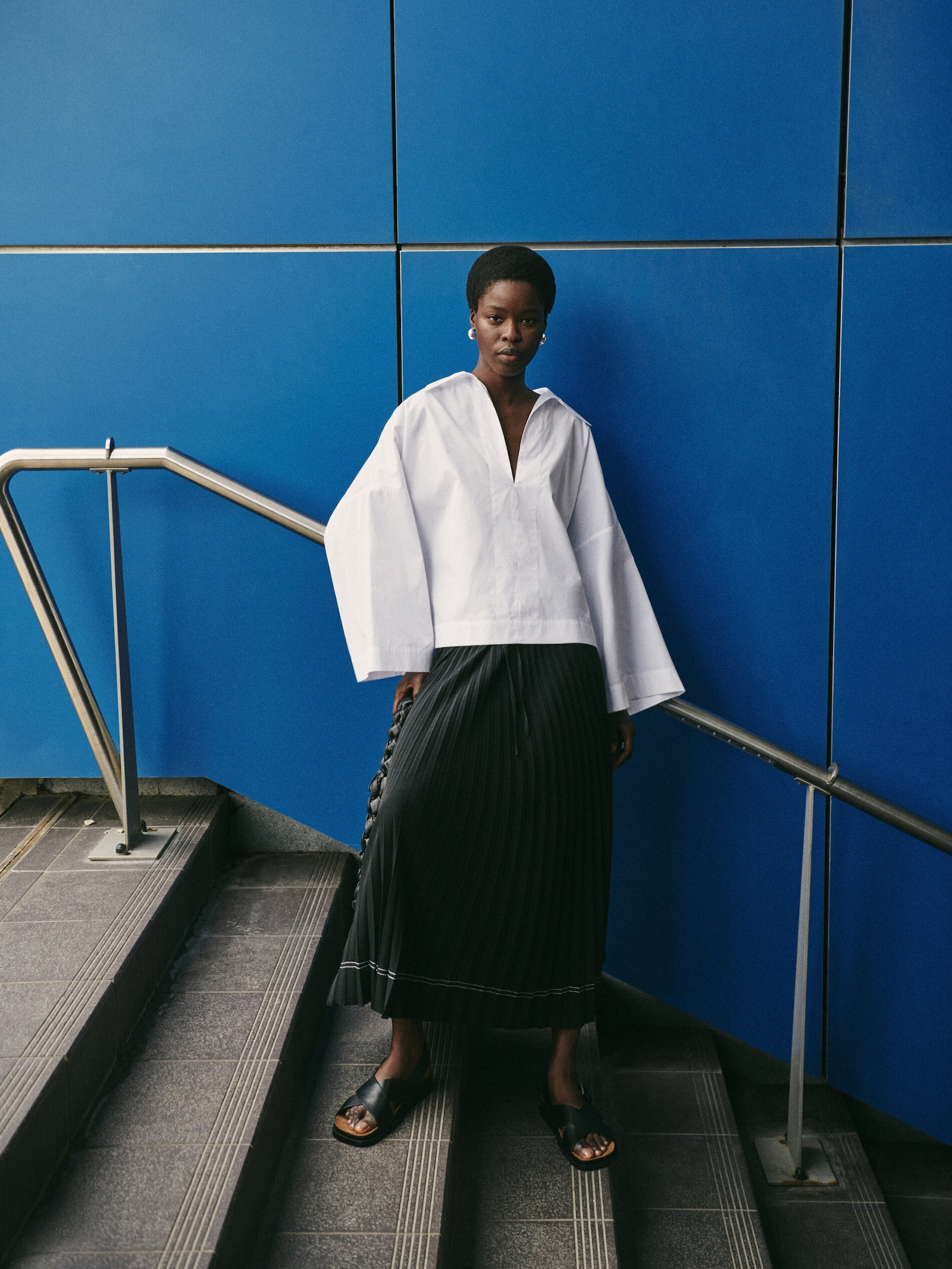 Plisséerock mit Kordeln | Massimo Dutti DE