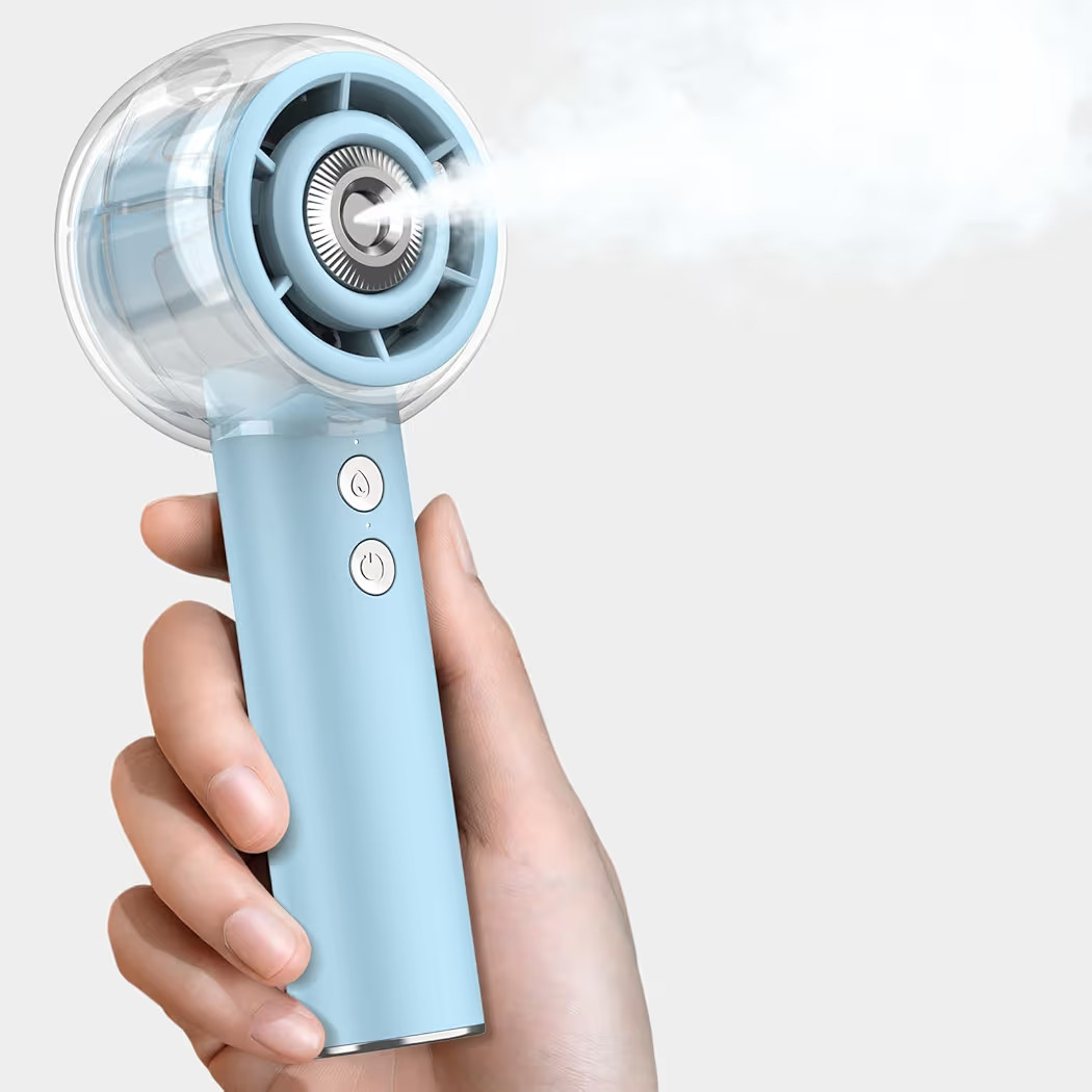 Misting Fan, 6000mAh Portable Handheld Fan Rechargeable, Turbo w/ 4 Speeds | Amazon (US)
