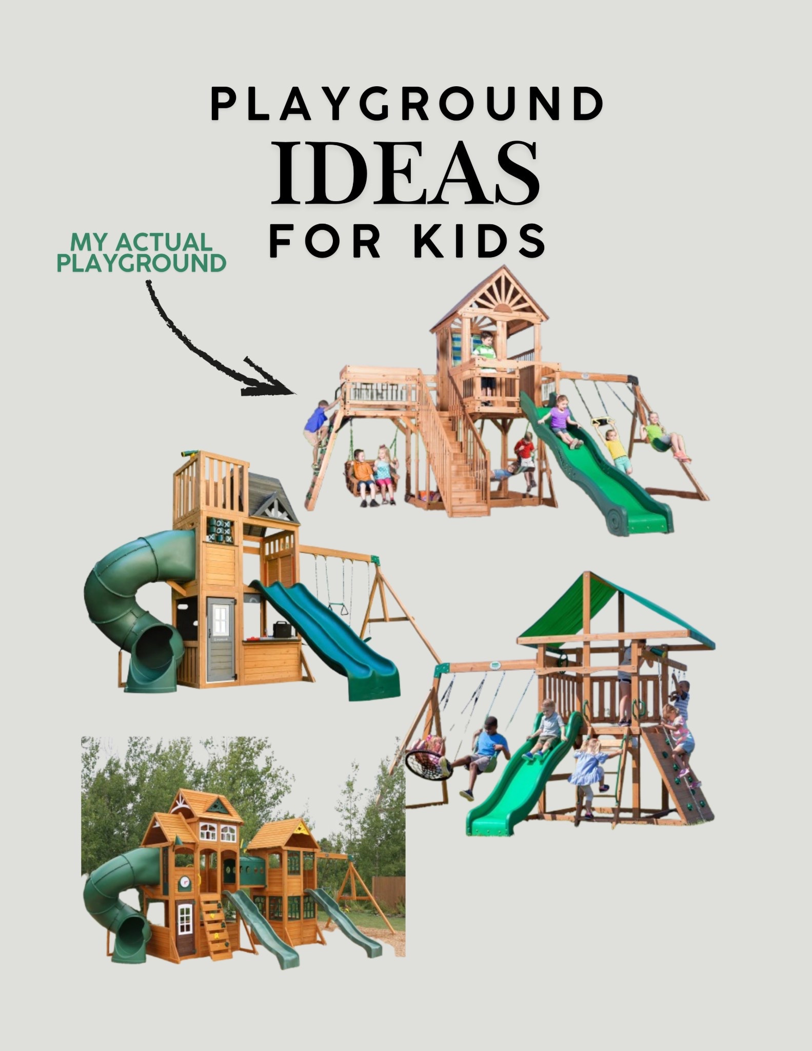 sharing the playground we love for our kids, it keeps them outside for hours and has held up so well. linking our exact set + a few similar options.


#LTKmomlife #LTKKids #LTKGiftGuide
