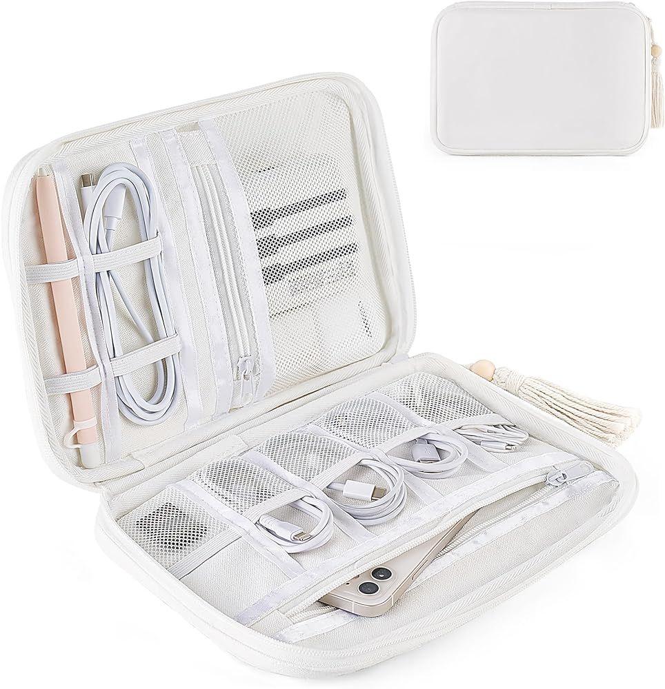 Mkono Electronics Organizer Travel Cable Cord Organizer Cotton Bag, Portable All-in-One Accessori... | Amazon (US)