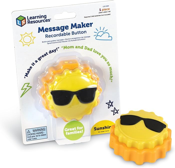 Learning Resources Message Maker Recordable Button Sunshine, SEL Toys, Classroom Must Haves, Teac... | Amazon (US)