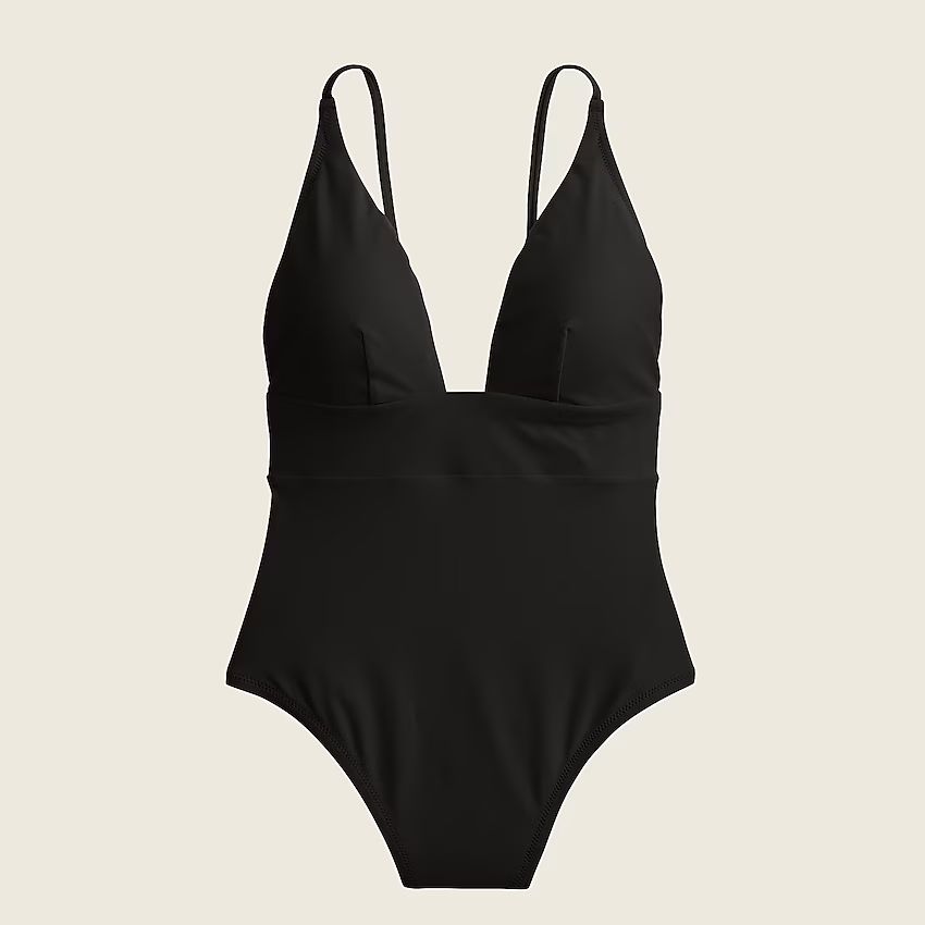 Deep V-neck french one-piece swimsuit | J.Crew US