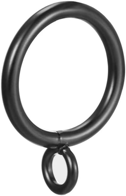 uxcell Curtain Rings Metal 1 Inch Inner Dia Drapery Ring for Curtain Rods Black 24 Pcs | Amazon (US)