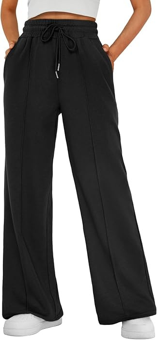 AUTOMET Womens Wide Leg Sweatpants Baggy Lounge Travel Pants Fall Fashion Outfits 2026 Winter Clo... | Amazon (US)