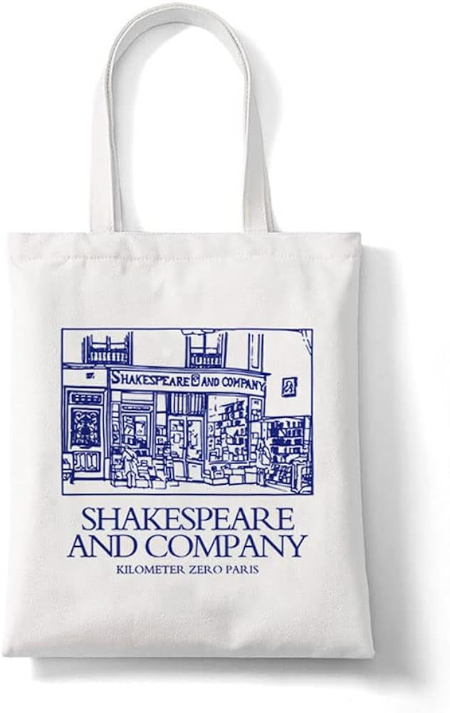 Vintage Library Canvas Tote Bag with Pocket, Paris Bookstore Aesthetic Shoulder Tote Bag for Shop... | Amazon (US)