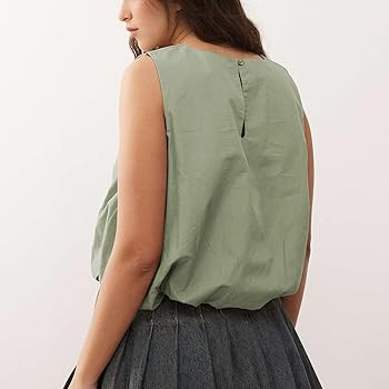 Ainangua Women Summer Bubble Tank Tops Casual Sleeveless Crewneck Pullover Shirts Workout Blouse ... | Amazon (US)