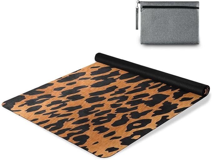 Yoga Mat Leopard Print Fitness Mat Eco-Friendly Non Slip Portable Foldable Floor Workouts Mat for... | Amazon (US)