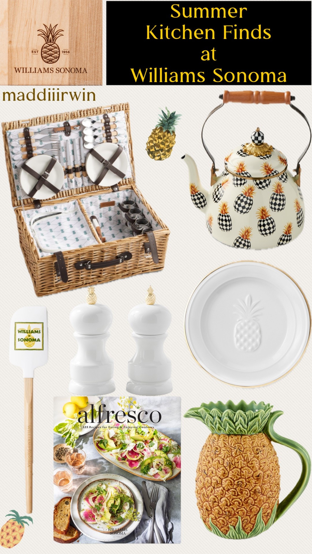 This is a beautiful collection from Williams Sonoma! My grandmother loved pineapples and seeing one always makes me nostalgic for a sweet dessert at her kitchen table. I’ll be adding that tea kettle to my wishlist immediately!

#LTKfoodie #LTKHome #LTKSeasonal