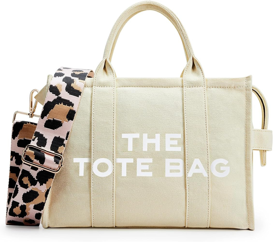 Fancy Forest The Tote Bag for Women tote purse with Zipper, Faux Leather/Canvas tote bags Shoulde... | Amazon (US)