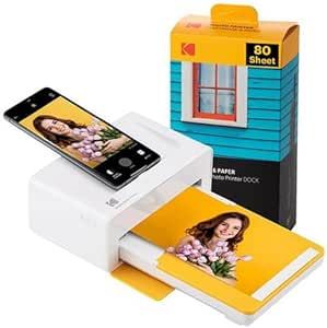 KODAK Dock Plus 4PASS Instant Photo Printer (4x6 inches) + 90 Sheets Bundle | Amazon (US)