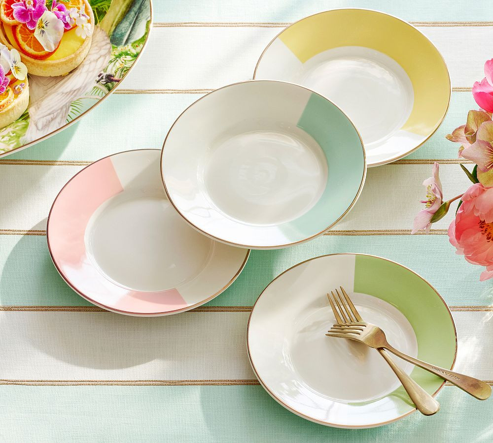 Cynthia Rowley Colorblock Stoneware Salad Plates - Mixed Set of 4 | Pottery Barn (US)
