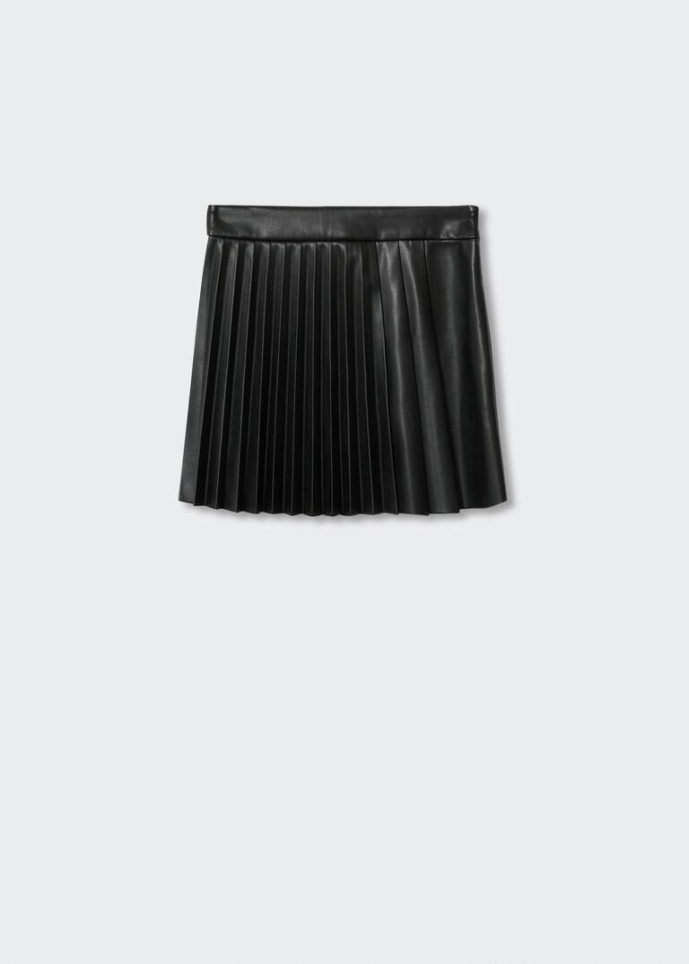 Faux-leather pleated skirt | MANGO (US)
