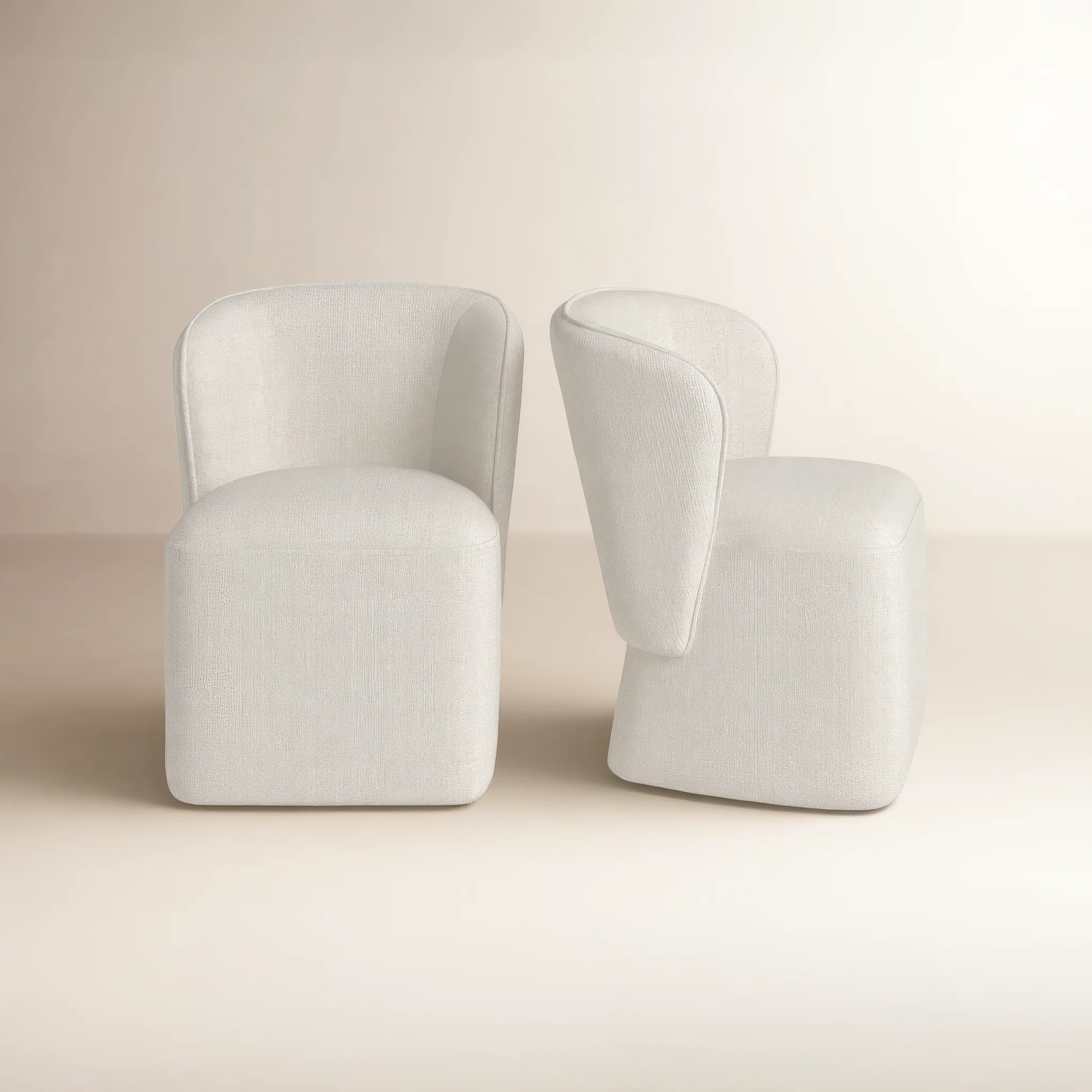 Niha Upholstered Dining Chair With Caster (Set of 2) | Wayfair North America