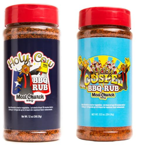 Meat Church BBQ Rub Combo: Holy Cow (12 oz) and Holy Gospel (12.5 oz), One Bottle of Each | Amazon (US)