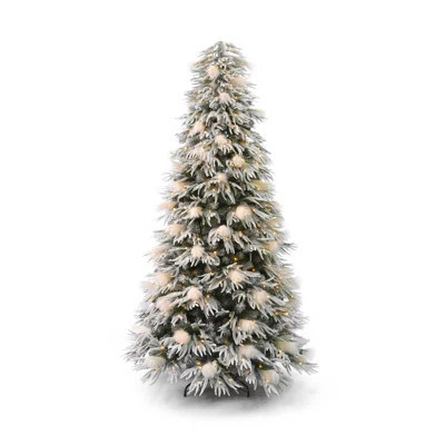 Flocked Realistic Pine and Pampas Christmas Tree 550 Warm White LED Lights - Includes a Storage Bag & Remote Control | Wayfair North America