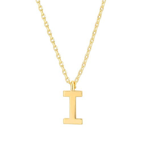 PAVOI 14K Yellow Gold Plated Initial Necklace | Letter Necklaces for Women | I Initial | Amazon (US)
