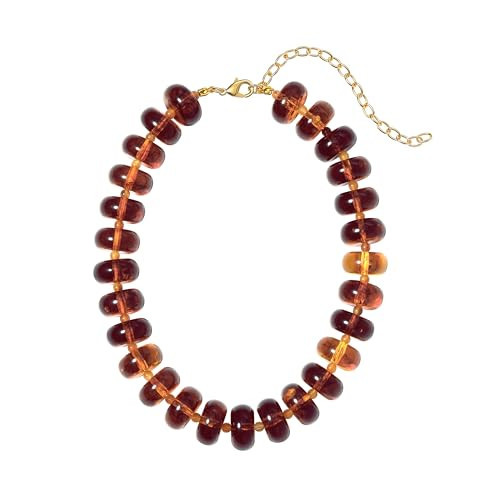 zocare Chunky Bead Necklace for Women,Stone & Oversized Beaded Necklaces,Bold Statement Chain,Large Beads Necklace, Fashion Jewelry for Spring Summer Gifts Brown Color | Amazon (US)